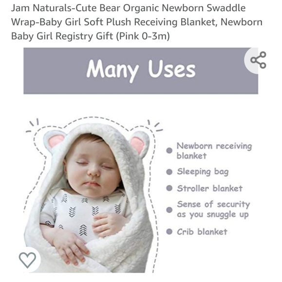 Jam Naturals-Cute Bear Organic Swaddle Wrap - Picture 6 of 8